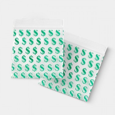Reißverschlussbeutel 50x50mm Dollar