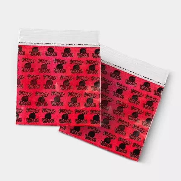 Sicht Reißverschlussbeutel 50x50mm Stay High