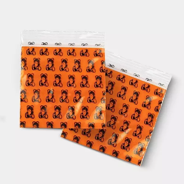 Sicht Reißverschlussbeutel 50x50mm Teddybär