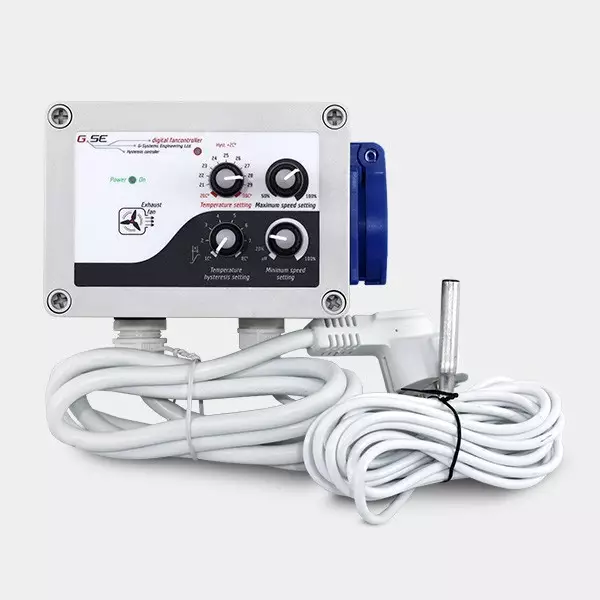 Sicht GSE-Temperaturregler für Drehzahl und Hysterese - GB The Green Brand