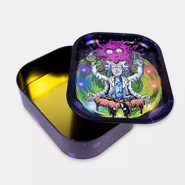 Metallbox mit Rollschale 'Meditation Rick' offen