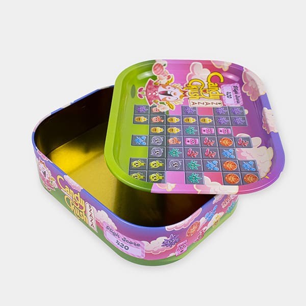 Metallbox mit Rollschale 'Candy Ckush' offen