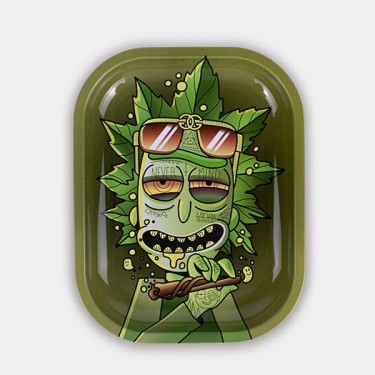 View Metalltablett „Green Rick“ | Rick und Morty als Kiffer-Version