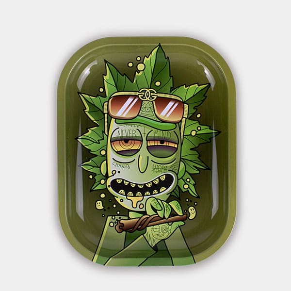 View Metalltablett „Green Rick“ | Rick und Morty als Kiffer-Version