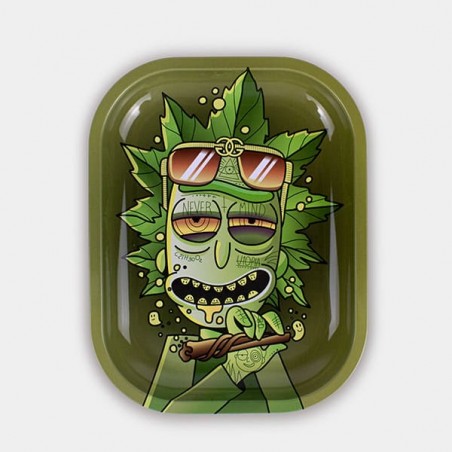 Metalltablett „Green Rick“ | Rick und Morty als Kiffer-Version