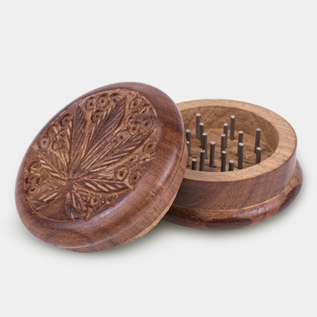 Klassischer geschnitzter Holzgrinder 50 mm - Grow Barato