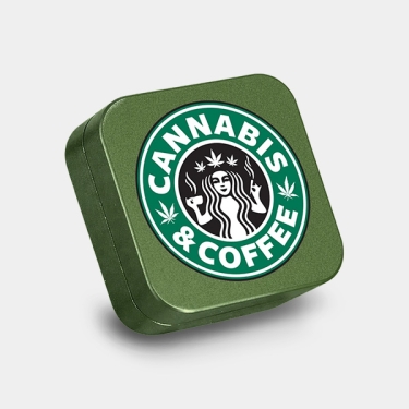 Grinder aus Aluminium, quadratisch Cannabis Coffee