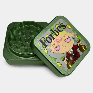 Forbes quadratischer Aluminium-Grinder offen