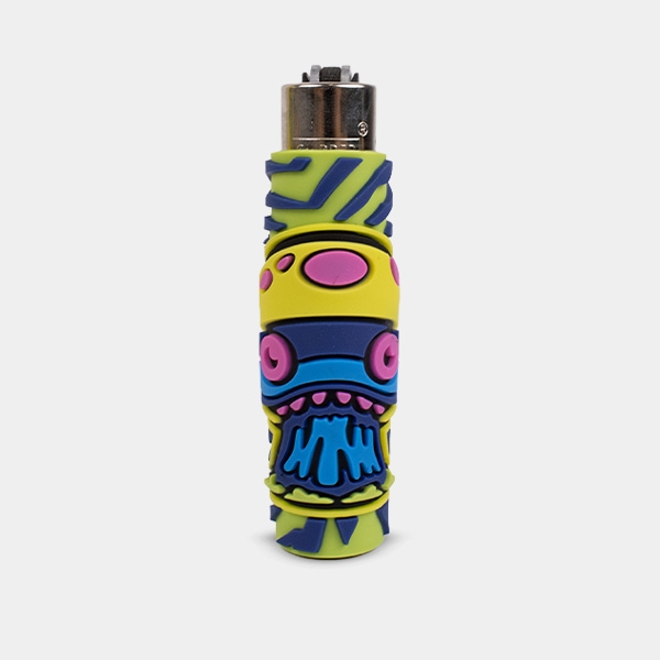 Clipper-Feuerzeug mit Monster Mushrooms Silikonhülle