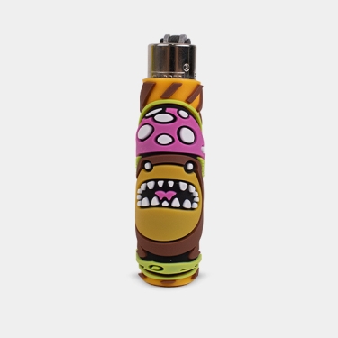 Clipper-Feuerzeug mit Monster Mushrooms Silikonhülle