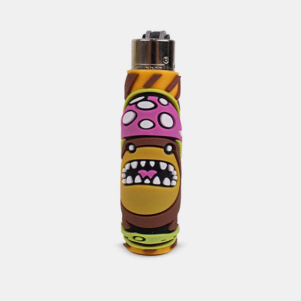 Clipper-Feuerzeug mit Monster Mushrooms Silikonhülle