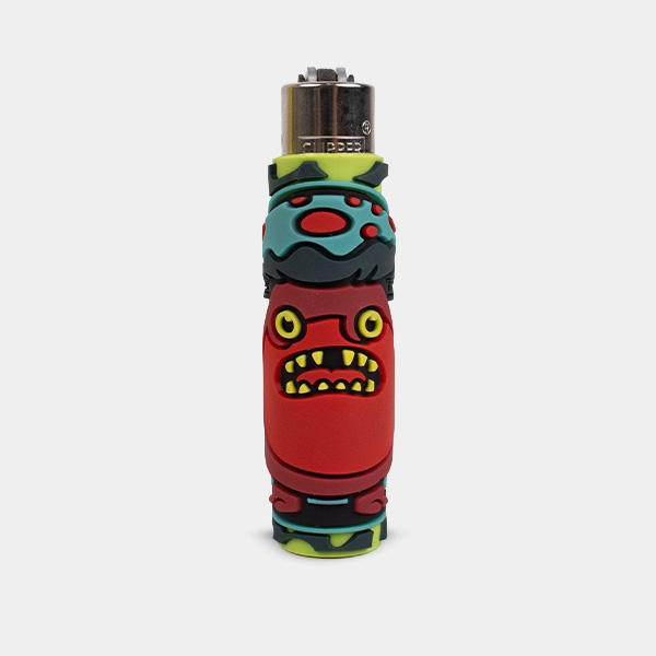 Clipper-Feuerzeug mit Monster Mushrooms Silikonhülle