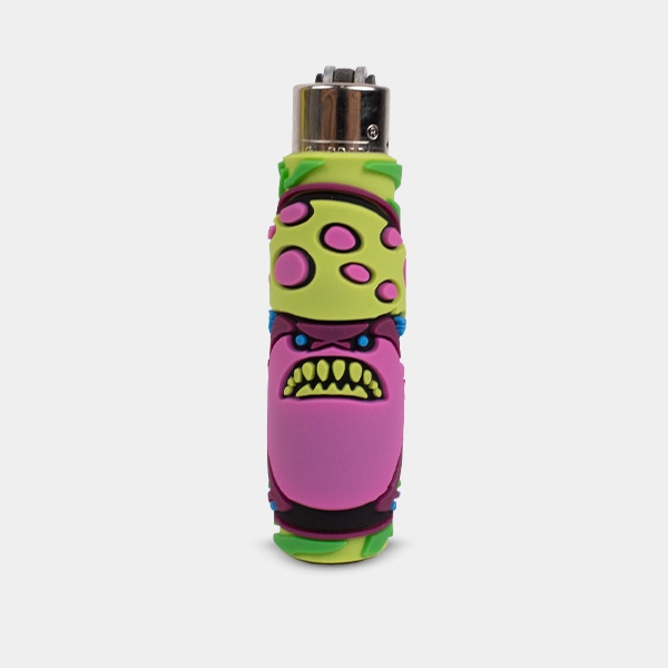 Clipper-Feuerzeug mit Monster Mushrooms Silikonhülle