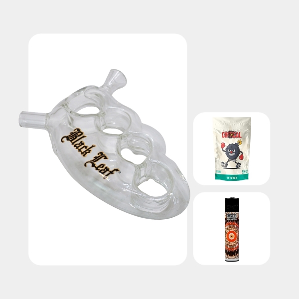 Sicht Black Leaf Knuckle Duster Pfeife für Cannabis - GB The Green Brand