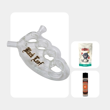Black Leaf Knuckle Duster Pfeife für Cannabis - GB The Green Brand