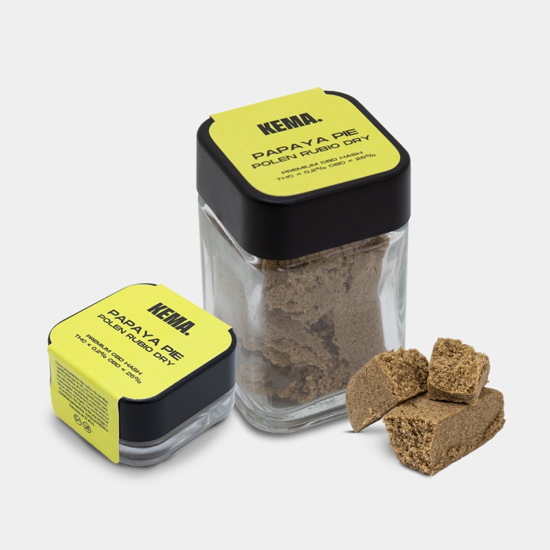 View Hash CBD Polen Rubio Dry 'Papaya Pie' KEMA alle Formate