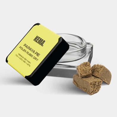 Hash CBD Polen Rubio Dry 'Papaya Pie' KEMA 3g geöffnet