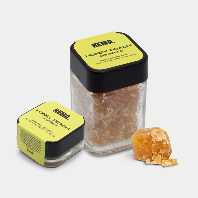 View Hash CBD Crumble 'Honey Peach' KEMA alle Formate