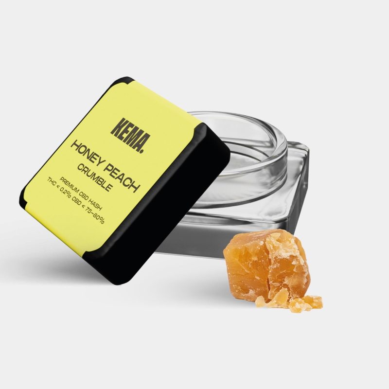 Hash CBD Crumble 'Honey Peach' KEMA 3g geöffnet