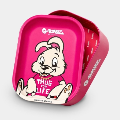 2-in-1-Metallbox mit Rollschale Banksy's Graffiti 'Thug for Life'