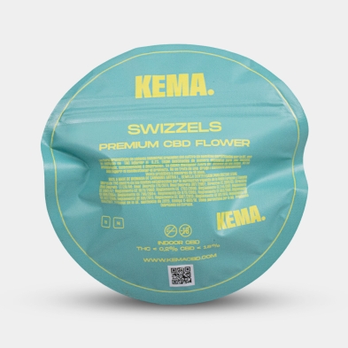 Swizzels Cali 2g / 5g CBD KEMA Blüten Rückseite der Verpackung