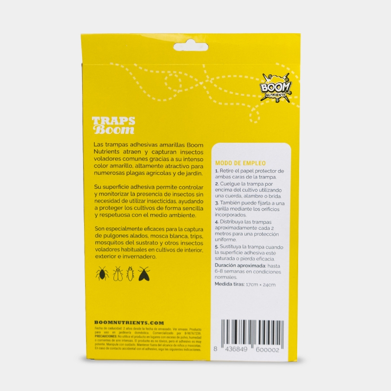 Rückseite der Verpackung von Boom Boom Nutrients Gelbtafeln