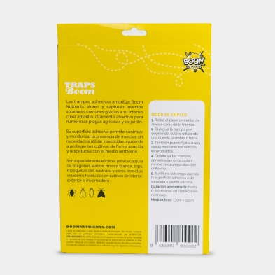 Rückseite der Verpackung von Boom Boom Nutrients Gelbtafeln