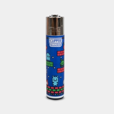 Clipper-Feuerzeug Insert Coins | Retro-Arcade- und Pixel-Art-Design